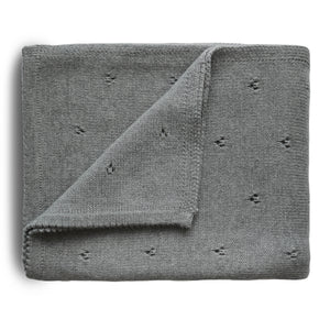 Mushie blanket - Pointelle gray melange