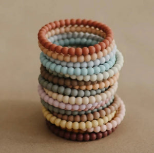 Mushie Silicone bracelet (3-pack) - mellow/terracotta/periw