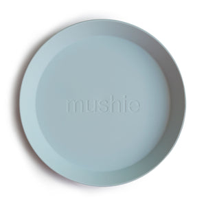 Mushie Plates Round - Powder Blue (set van 2 stuks)
