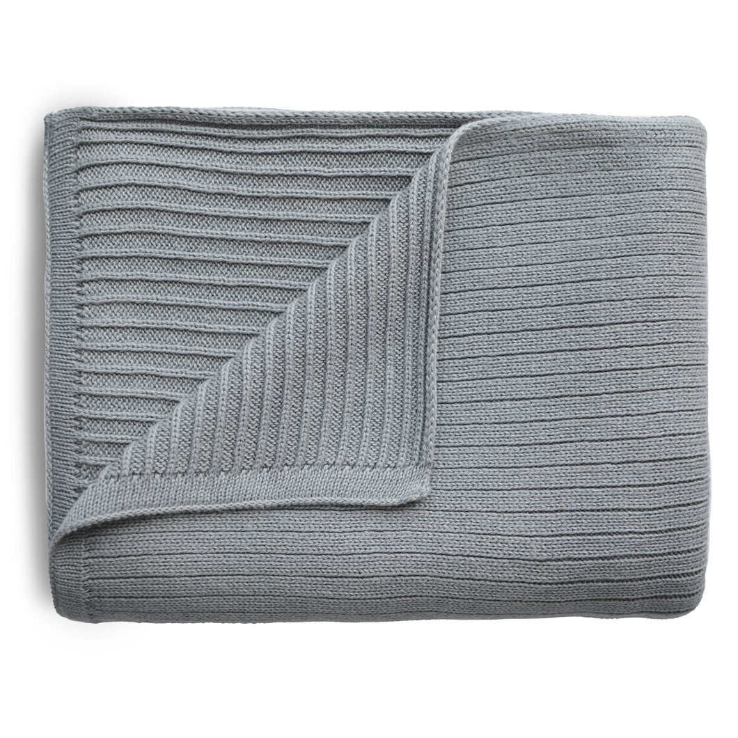 Mushie blanket - Ribbed gray melange