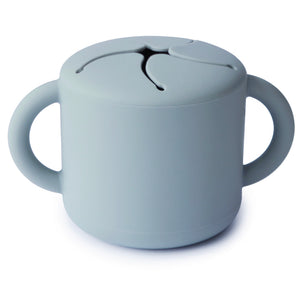 Mushie siliconen snack cup - Powder blue