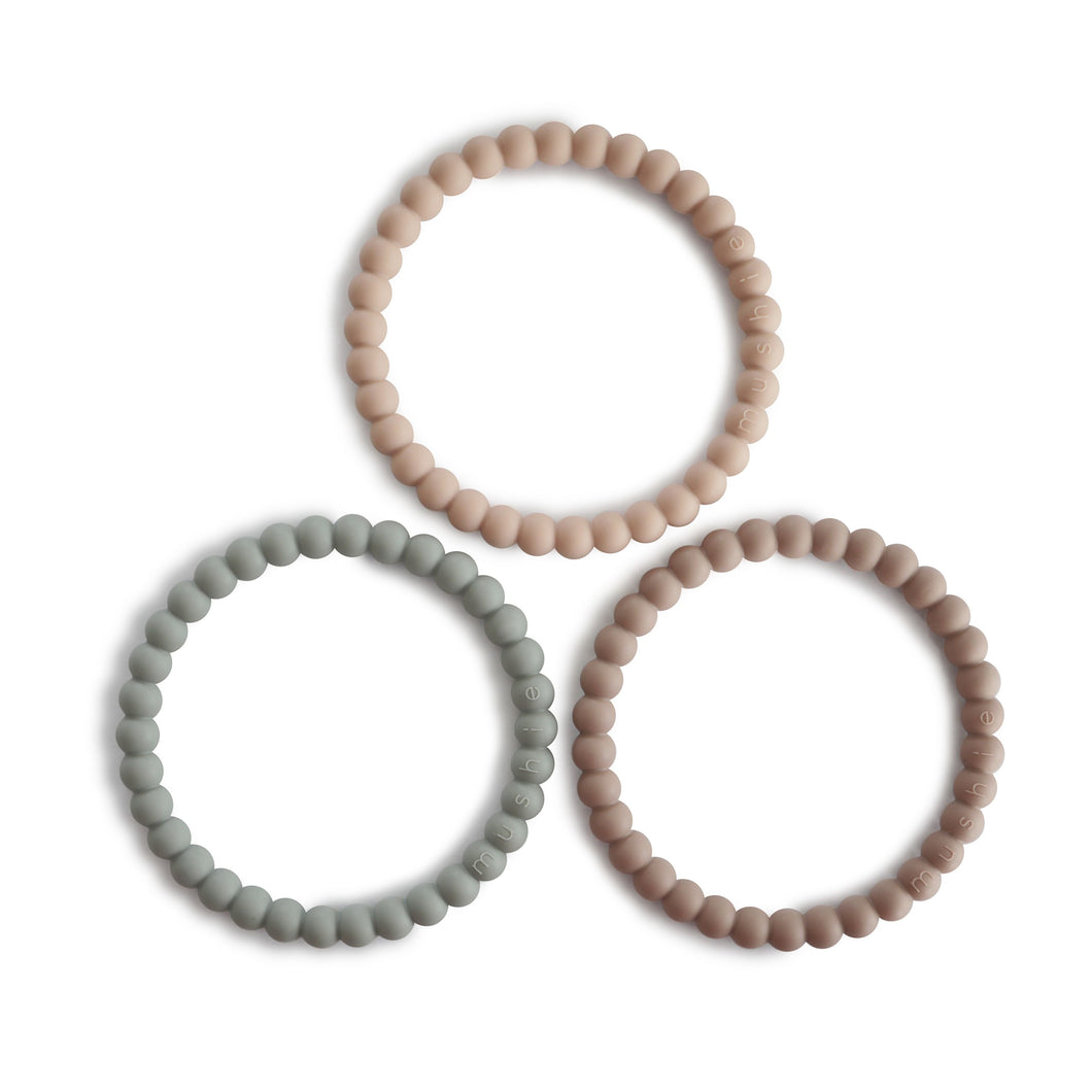 Mushie Silicone Bracelet (3-pack) - cl.sage/tuscany/dese