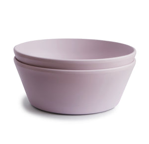 Mushie Bowl Round - Soft lilac (set van 2 stuks)