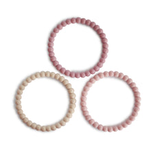 Mushie Silicone Bracelet (3-pack) - linen/peony/pale pink
