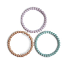 Mushie Silicone Bracelet (3-pack ) - lilac/cyan/soft peach